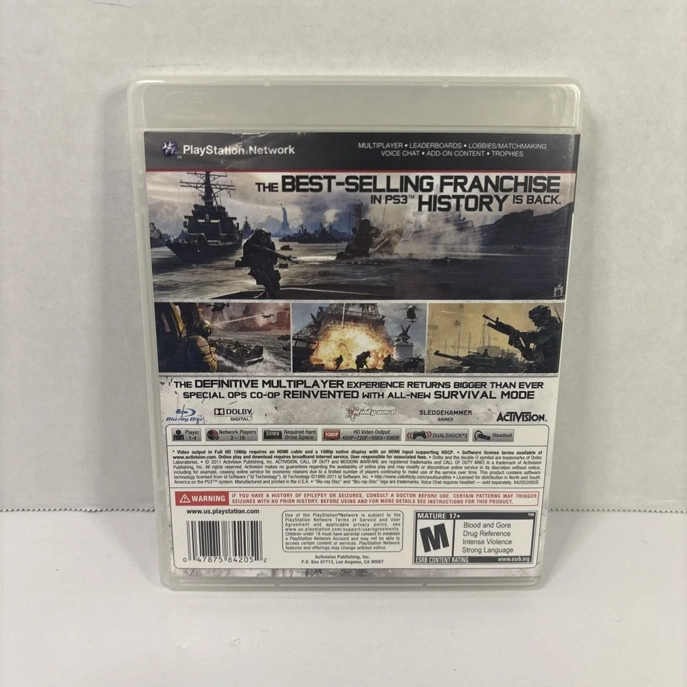 Call of Duty Modern Warfare 3 PS3 Sony PlayStation 3 2011 Complete CIB Tested